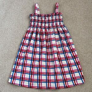 Hanna Andersson smocked colorful plaid print dress, size 130 (8)